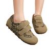 Retro leopard print German training shoes winter new thin-soled fluffy shoes sports velvet cotton shoes