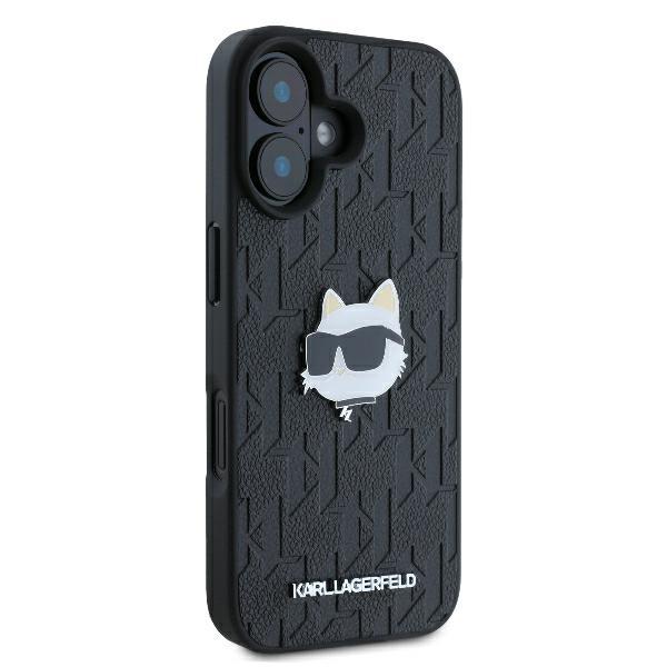 Karl Lagerfeld Klhcp16Spgklchpk Iphone16 6.1 Czarny/Black Hardcase Monogram Choupette Head Pin