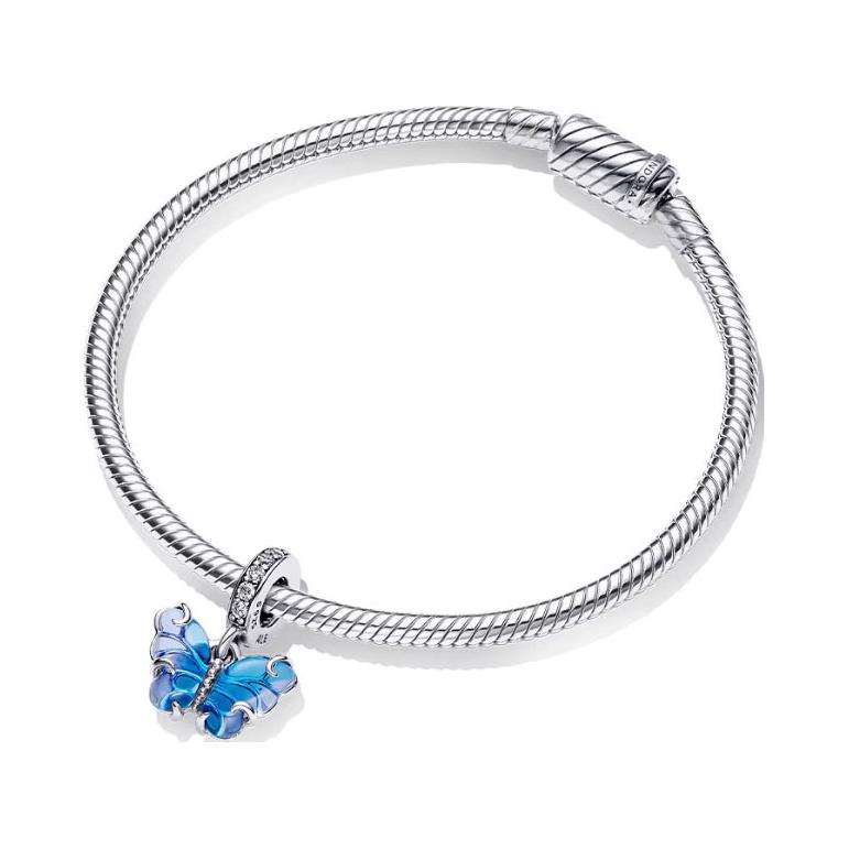 Pandora Blue Butterfly Decoration 925 Silver Bracelet Women bracelet ZT3065 Box,17