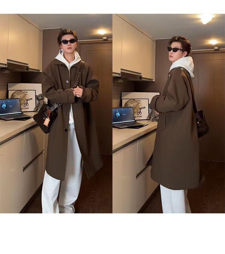 Geacă de vânt de damă petite, lungime medie, stil japonez, 2025 Primăvară, cu guler tip păpușă - Croială largă