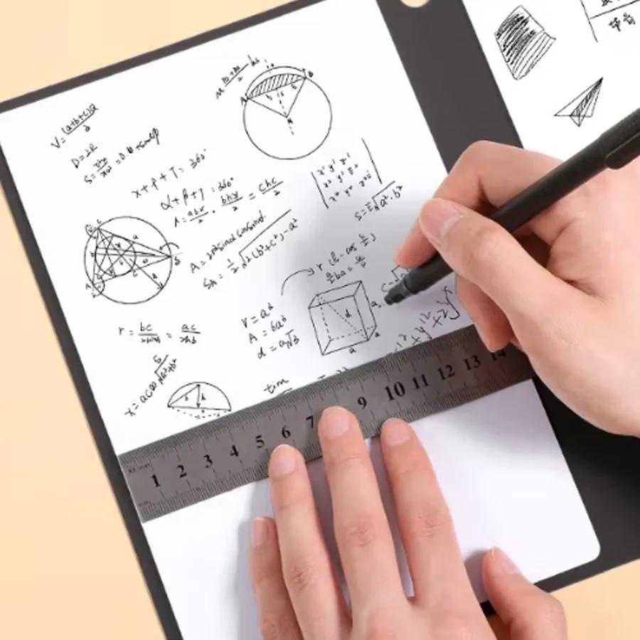 A5 Reusable Whiteboard Notebook Set With Whiteboard Pen Erasing Cloth Leather Memo Pad Weekly Planner Portable Stylish Office