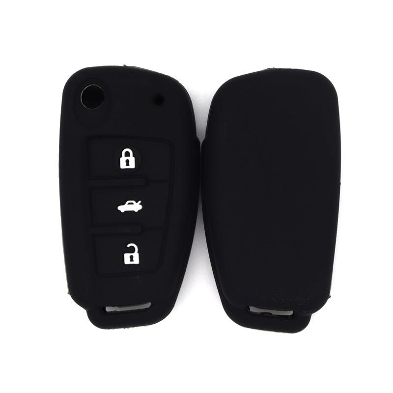 

Car key silicone cover is suitable for Chery Tiggo 3 Arrizo 5GT Tiggo 8 Discovery 06 foldable three-button anti-fall чёрный