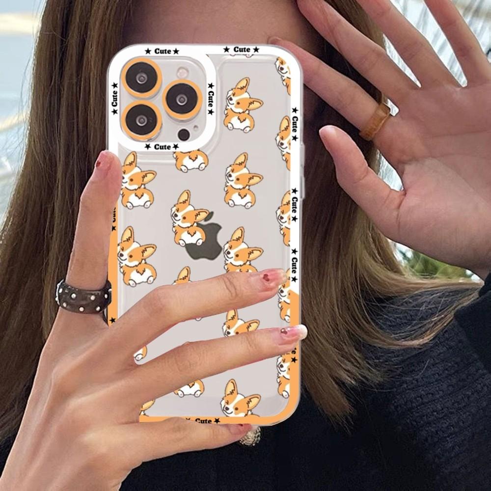 Cute Cartoon Corgi Phone Case For iPhone 15 14 13 12 11 Pro Max XS X XR Mini Protective Cover