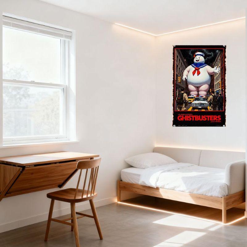 Ghostbusters Stay Puft Marshmallow Man Vintage Metallblechschild - Klassische Filmplakatkunst für Heimbar Club Man Cave Dekoration mit C