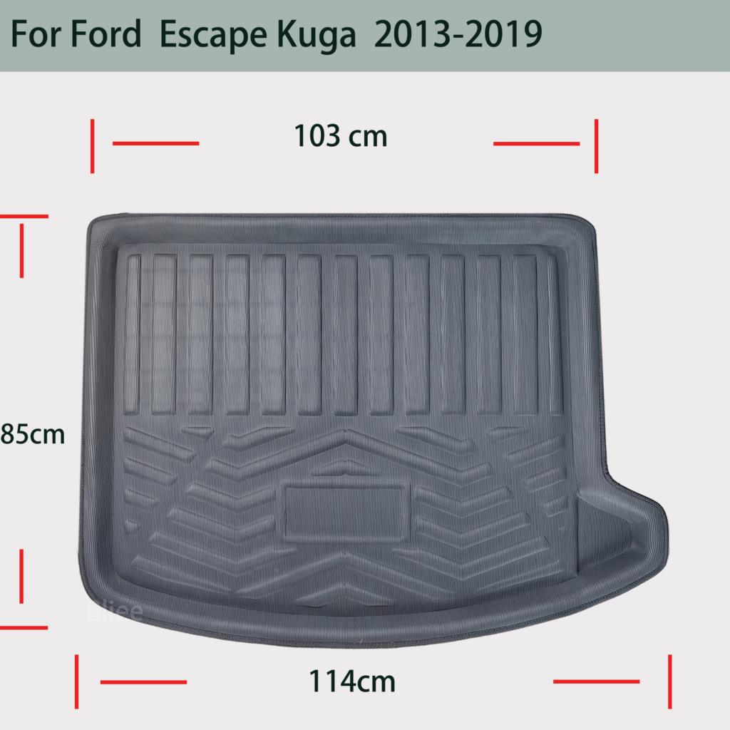 Car Rear Trunk Mat For Ford Kuga Escape 2013 2014 2015 2016 2017 2018 2019 Tailored Cargo Liner Boot Floor Tray Carpet Protector
