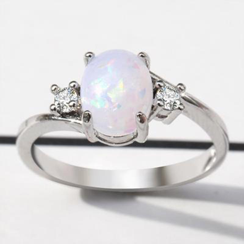 Elegant Alloy Geometric Ring For Women 2024 Spring Fashion In White Purple Green Blue Pink