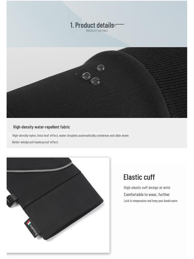 Men's Winter Touchscreen Cycling Gloves: Warm, Windproof, Waterproof, Velvet-Lined for Outdoor Electric Car Use.