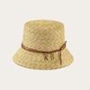 New Letter Decorative Straw Bucket Hat Trendy Sunshade Straw Hat Fine Straw Straw Straw Hat for Sun Hat