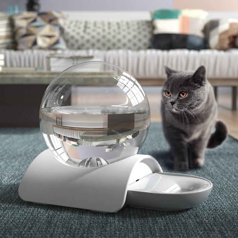 Bubble Pet Cat Water Fountain Automatic Pet Water Dispenser No Electricity Dog Drinking Bowl Anti-Wet Chin Supplies