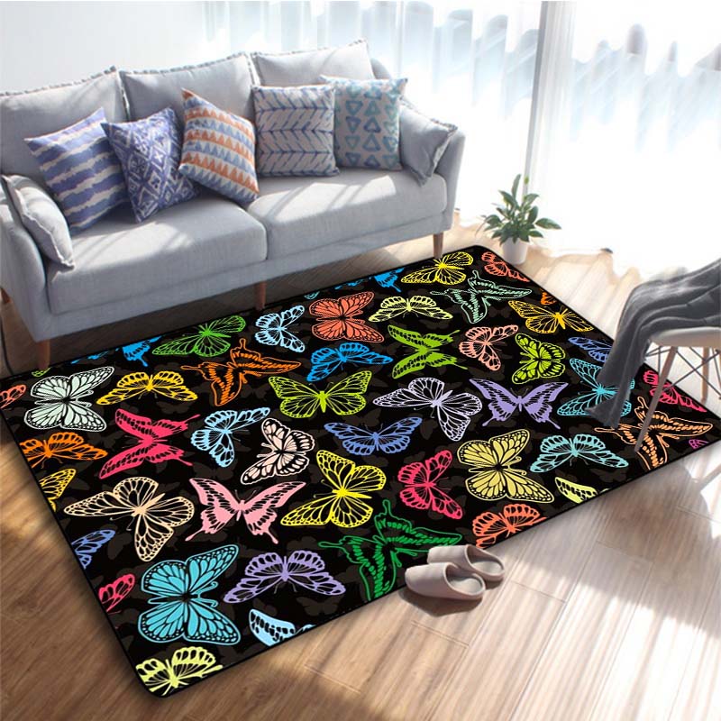 💰Kaufe Schmetterling Blumen Bereich Teppiche rutschfeste Fußmatte ...