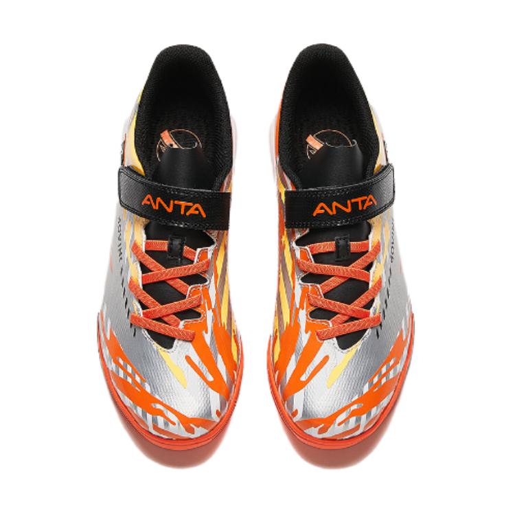 Anta Comfortable Casual Non-Slip Durable Low-Top Kids Football Shoes Kids Footwear Silver Orange Black 312422222-1