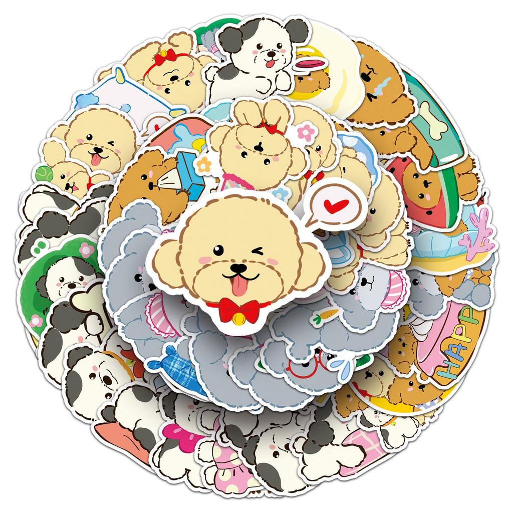 Teddy Stickers: 50pcs Cute Cartoon Dogs & Puppies, Waterproof Graffiti Decor for Phones