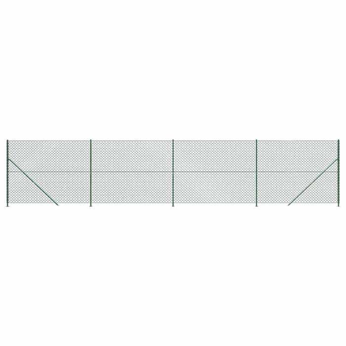 Clôture en mailles de chaîne avec bride - Maison Exclusive - Vert PVC - Acier galvanisé - 1,6 x 10 m