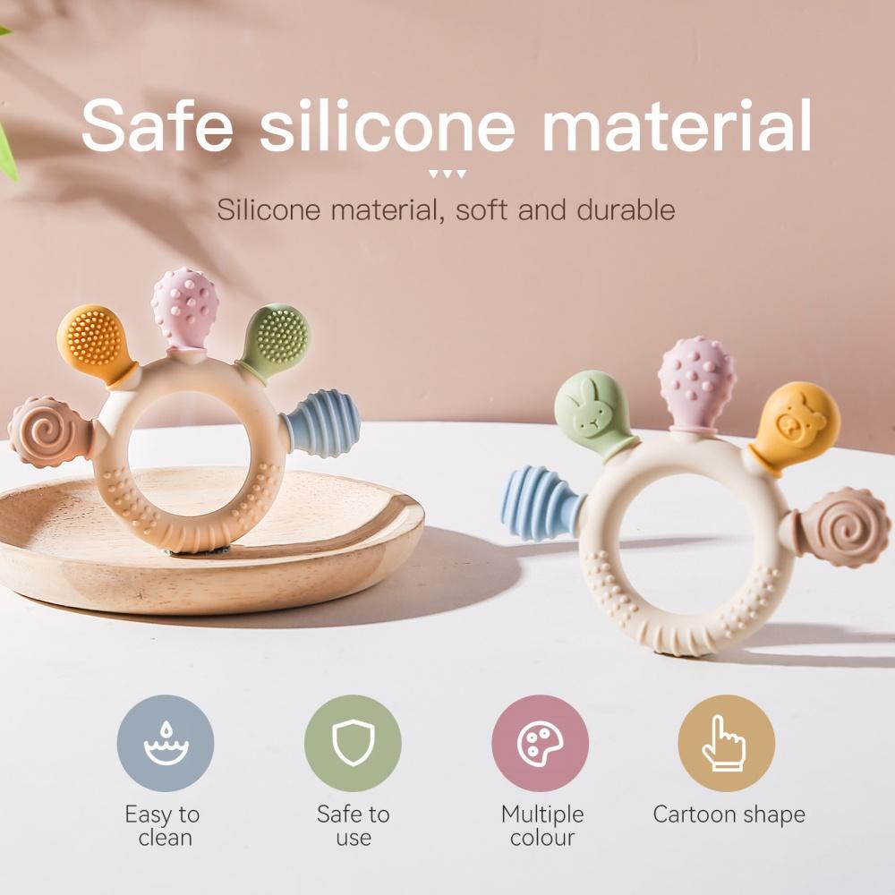 New Baby Silicone Teether Dental Toys BPA Free Silicone Finger Teething Ring Bracelet for Newborn Goods Baby Teething Toys Gift