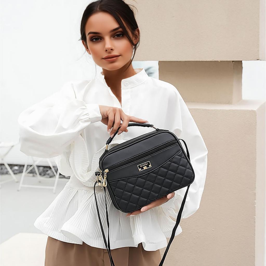 2025 New Women's Diamond-Shaped PU Embroidered Crossbody Shoulder Bag