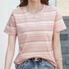 Navava Women Round Neck ShorT Sleeve STriped T shirT nT3353