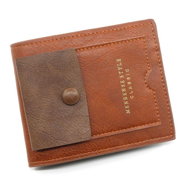Fashion Men's Wallet Solid Color Leather Business Short Wallet Famous Vintage Multi-card Soft Purse Fashion Men's Wallet Solid Color Leather Business Short Wallet Famous Vintage Multi-card Soft Purse