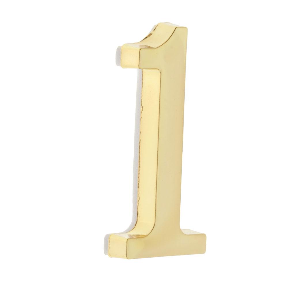 Golden Metal Digit Door Numbers Sign Plate DIY Mailbox House Outdoor 1
