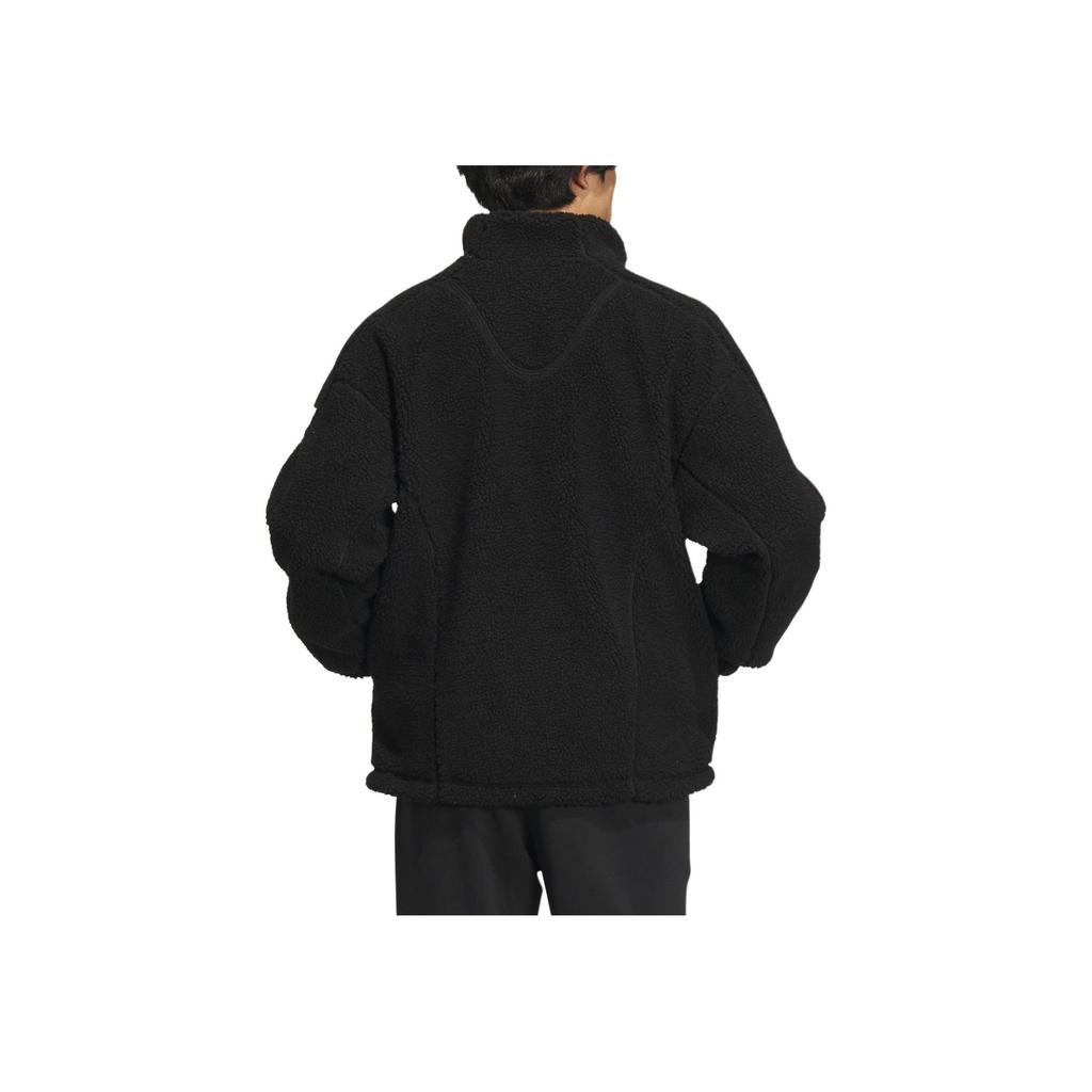 Adidas Sportswear Lounge Jacket With Solid Emblem Logo Unisex Jacket Black IQ1366