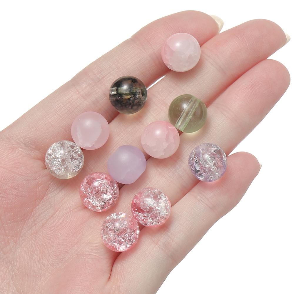 30pcs 10mm Mix Color Crystal Glass Beads 4 Styles Round Spacer Beads for Bracelet Necklace Earrings Jewelry Making Accessories