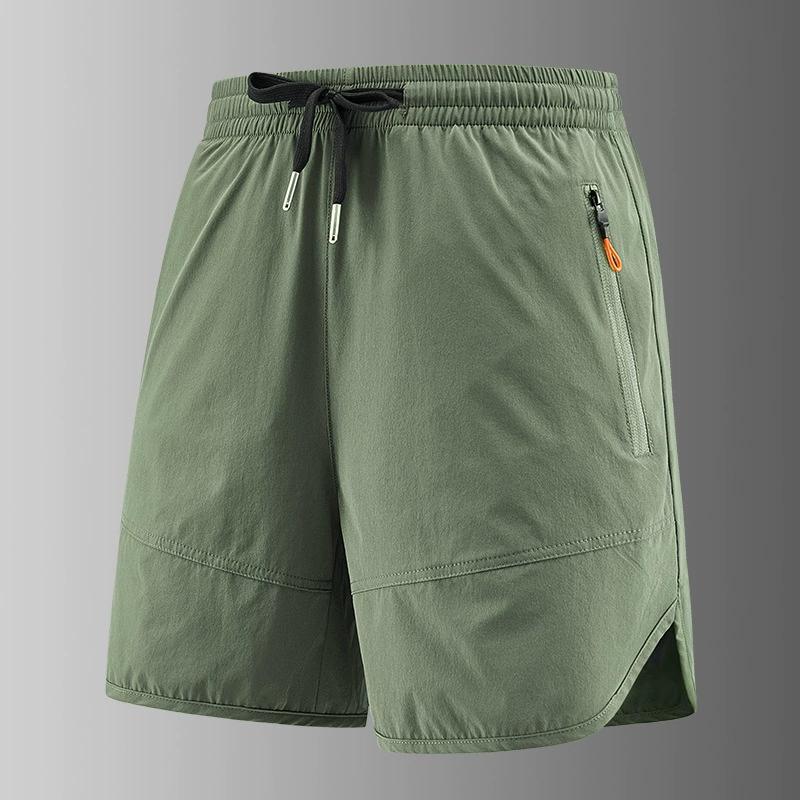 Pánské šortky jednobarevné, letní prodyšné ležérní pětikvartální kalhoty, šortky nadměrné velikosti, volné sportovní ležérní