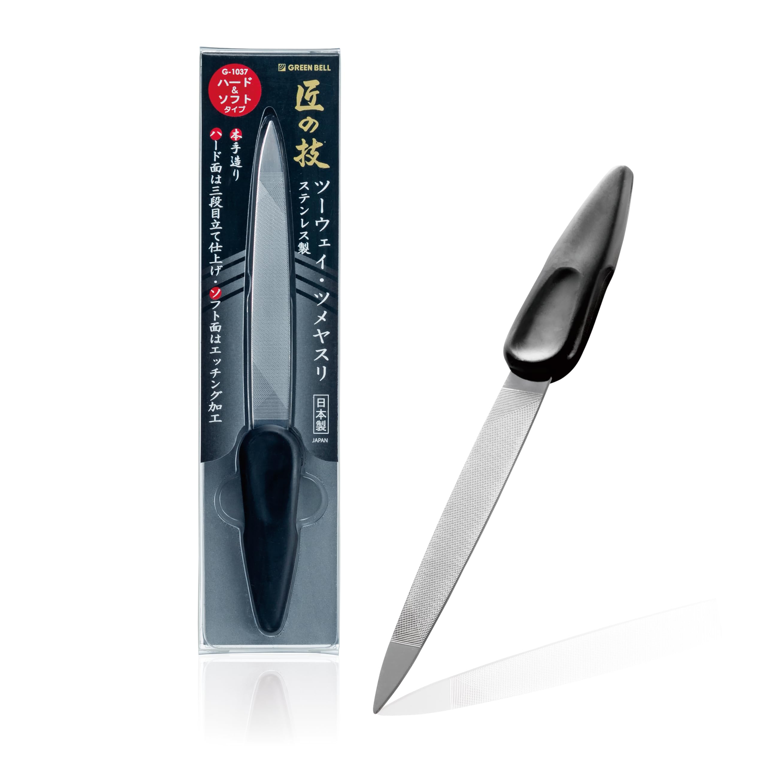 

Green Bell Takumi no Waza Stainless Steel Nail File Two-Way чорний