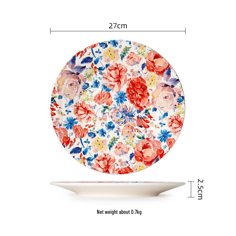 

Zhis American Style Underglaze Ceramic Dinner Plate