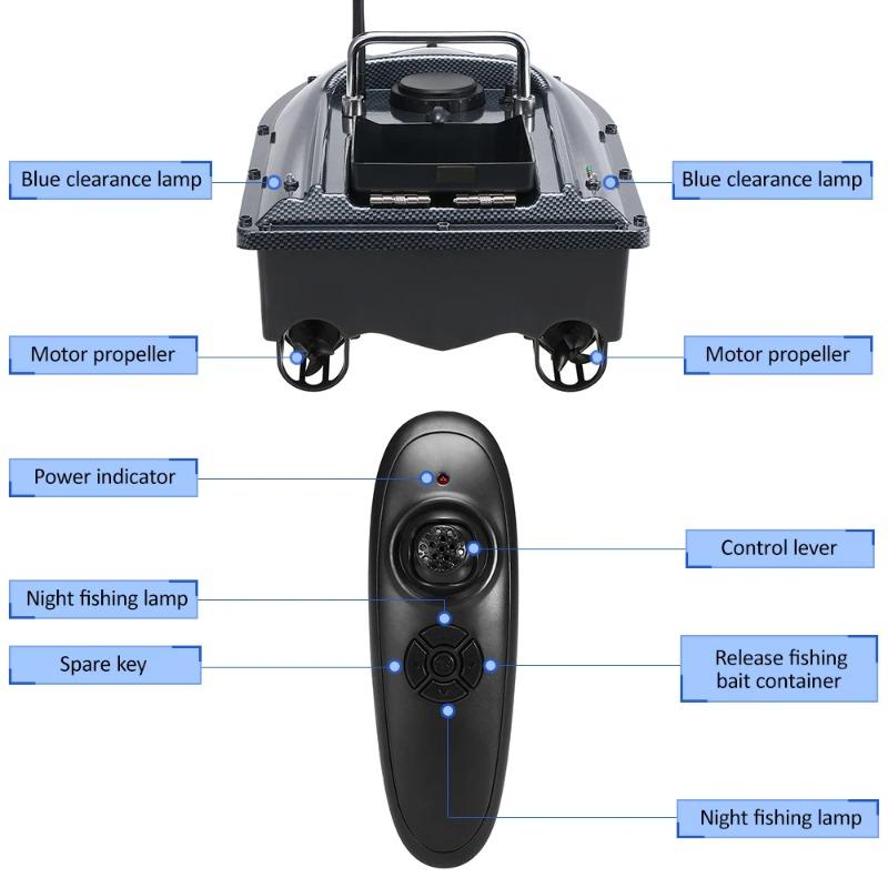 12000mAh GPS Fishing Bait Boat - 3 Bait Containers, 500m Smart RC, Automatic Return Wireless Fishing Feeder