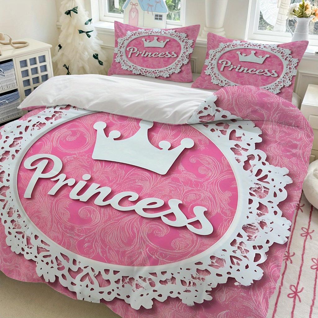 Princess Christmas 100% PolyesterAnime Printed Bedding Set Duvet Cover Queen Cotton Cute Printed Cartoon Quilt Cover