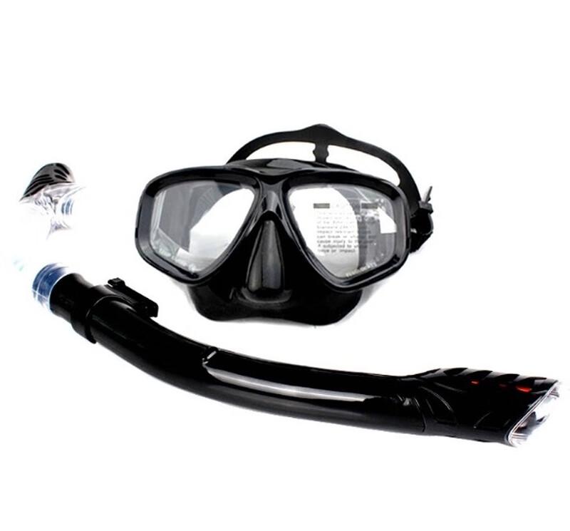 SBART Tempered Glass Diving Mask & Snorkel Set
