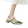 Fashion 2025 Spring Women Pumps Shoes Fashion Shallow Buckle Ladies Elegant Low Heel Shoes Thick Heel Round Toe Women's Mary Jane Shoes