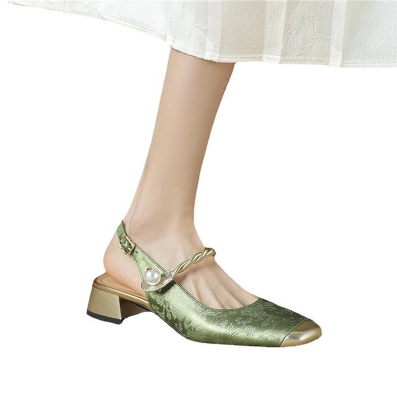 Fashion 2025 Spring Women Pumps Shoes Fashion Shallow Buckle Ladies Elegant Low Heel Shoes Thick Heel Round Toe Women's Mary Jane Shoes