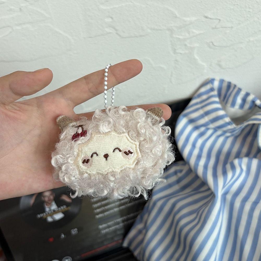 Soft Curly Haired Lamb Pendant Lightweight Sheep Pendant Bag Charm Plush Sheep Keychain  Teen Girl