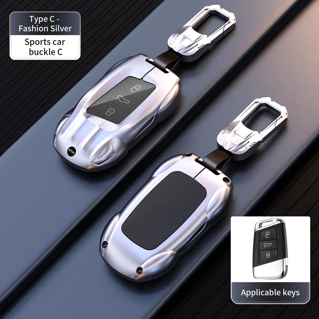 Zinc Alloy Silicone Car Key Case Shell for VW Skoda Kadioq Superb Protector Key Cover Metal Shell Keychain Accessories