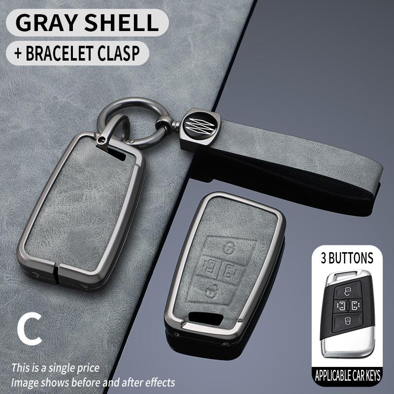 Metall + Leder Auto Schlüsselhülle Abdeckung Schale Für Vw Volkswagen Magotan Passat B8 Für Skoda Superb Kodiaq A7 Tiguan Mk2 Cc