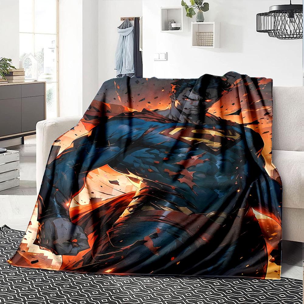 1pc Superman hero Flannel Blanket Soft Warm Throw for Home, Office, Travel, All-Season Cozy Bedding GiftL1028