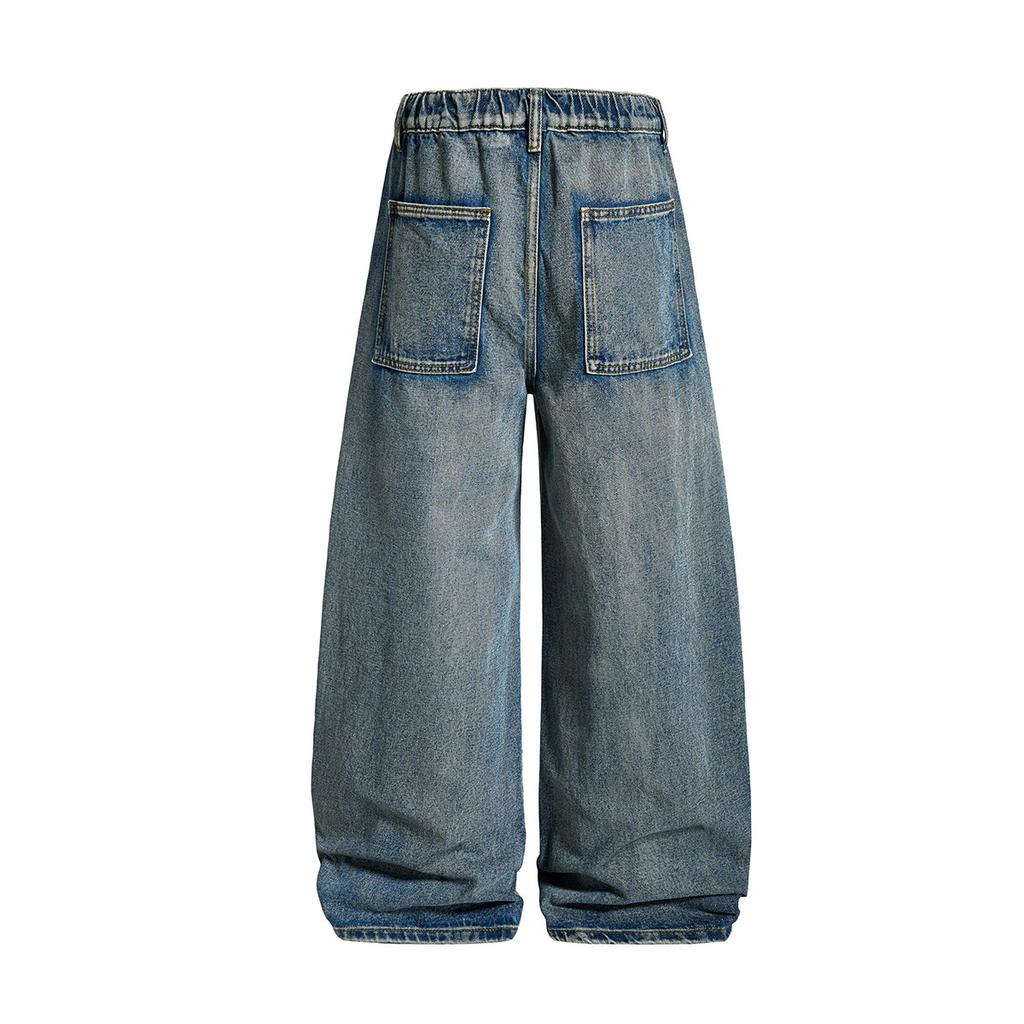 New American retro loose jeans cartoon animation personality cleanfit wide leg trousers