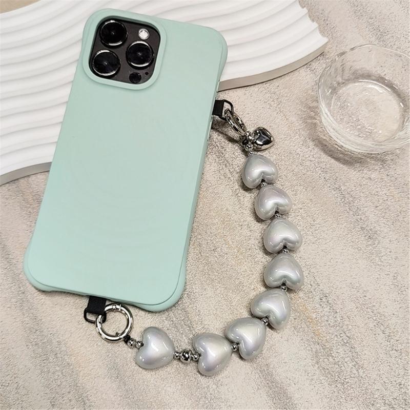 Stylish Heart Double Bead Chain Keychain With Sturdy Alloy Acrylic Designs for Women Fashion Accessories Gift Ideas