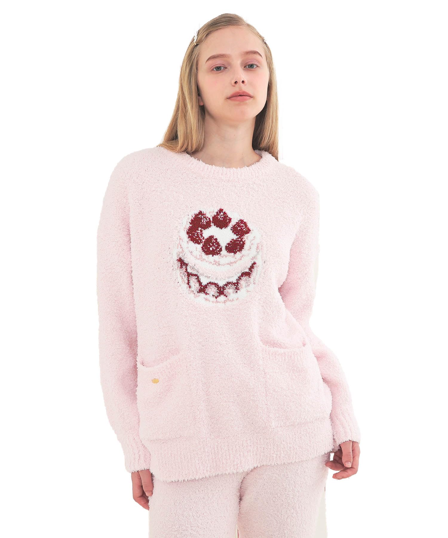 

Mall knit popcorn and cake top розовый