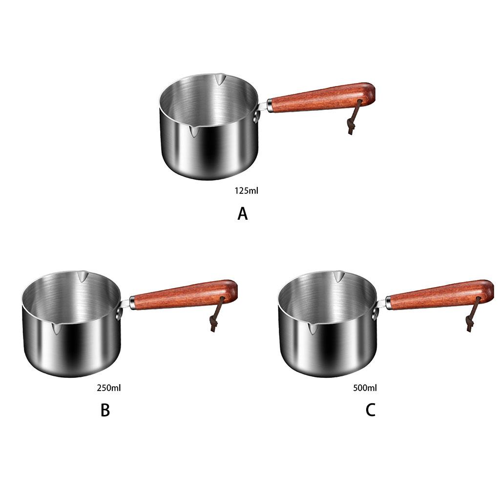 Double Button Stainless Steel Pot Comfortable Grip For Effortless Pouring Milk Pan Saucepan Milk Pot