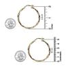 LeCalla 925 Sterling Silver Jewelry Two-Tone Italian Design Hoop Earrings for Women 50 MM