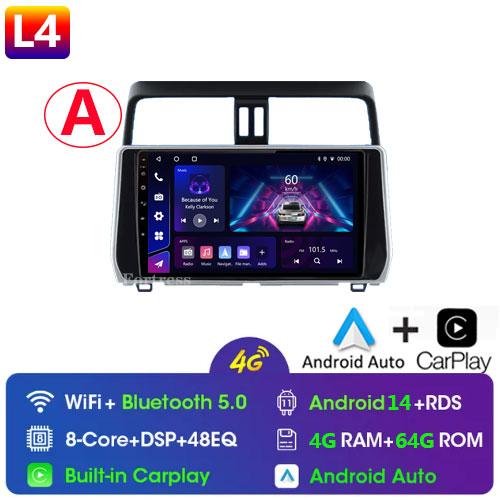 For Toyota Land Cruiser Prado 150 2018 2019 - 2022 Carplay 360 Camera Auto Android 13Car Radio Multimedia Player GPS Stereo Wifi