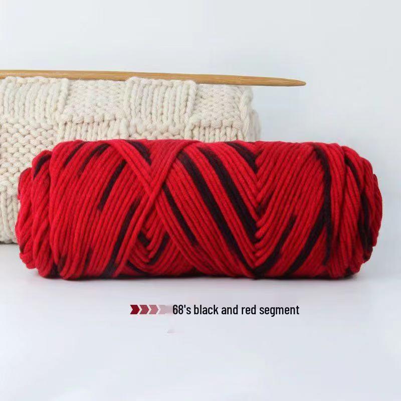 8-Strand Cotton Wool Yarn for Scarf DIY - Thick, Soft Thread with Silk Elements