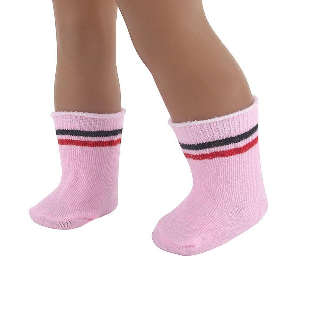 Passend für 18 Zoll/43 cm Puppen Socken Mehrfarbig Miniatur Kleidung Spielzeug Puppe Sportstrumpf