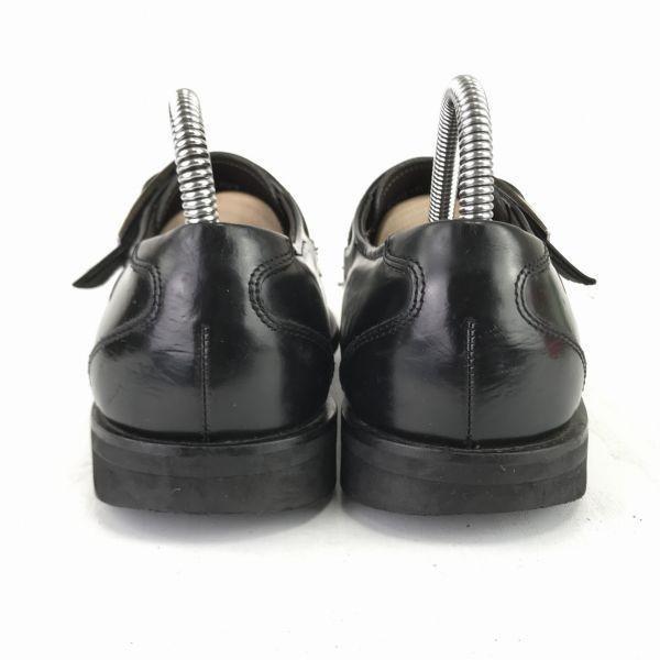 USED/Made in Japan Kenford Leather Monk Strap 24.0 Men Black Business Dress Shoes