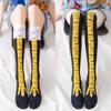 Men Women Funny 3D Chicken Socks Print Cartoon Cosplay High Flexibility Thigh High Sock Cotton Fashion Thin Toe Feet