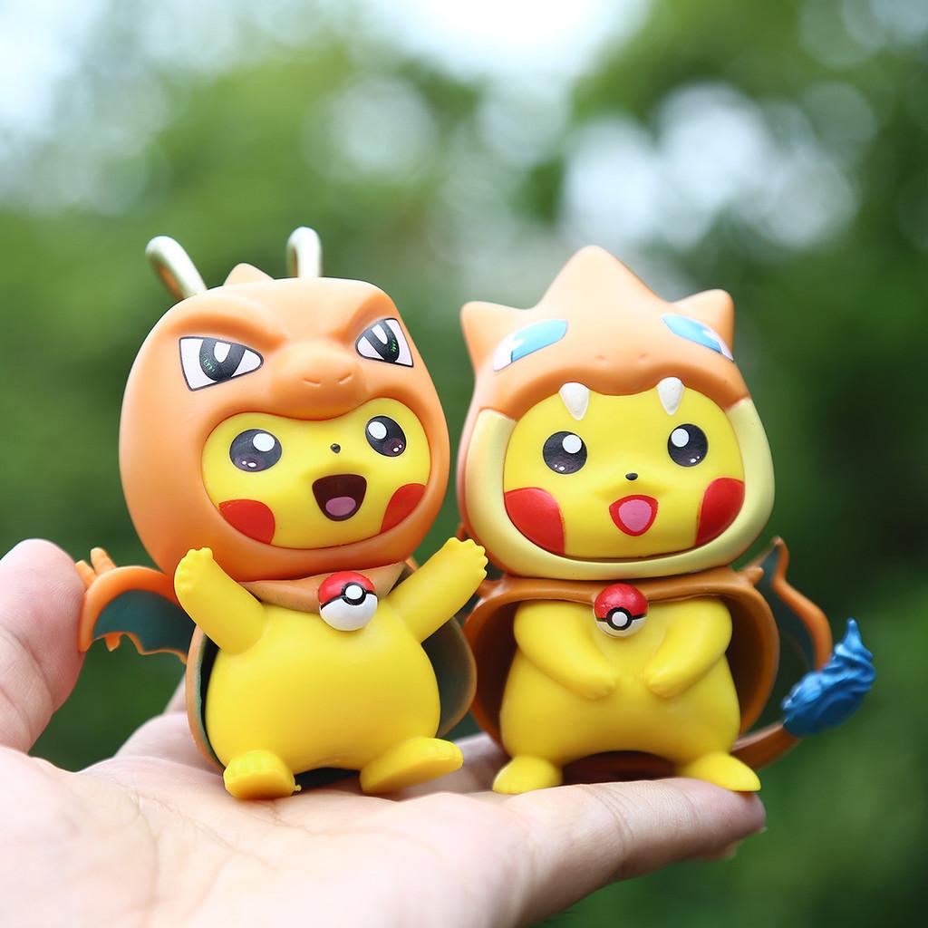 Pikachu Pvc Pokmon  Action Figure Model Decoration For Cake Accessories Car