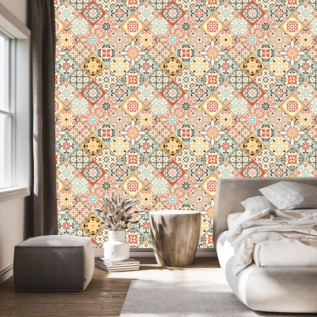 Wallpaper Imitation oriental mosaic tiles for living room and bedroom 50x1000
