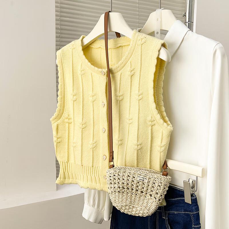 

TonLion Women s Frayed Knit Cardigan Vest M