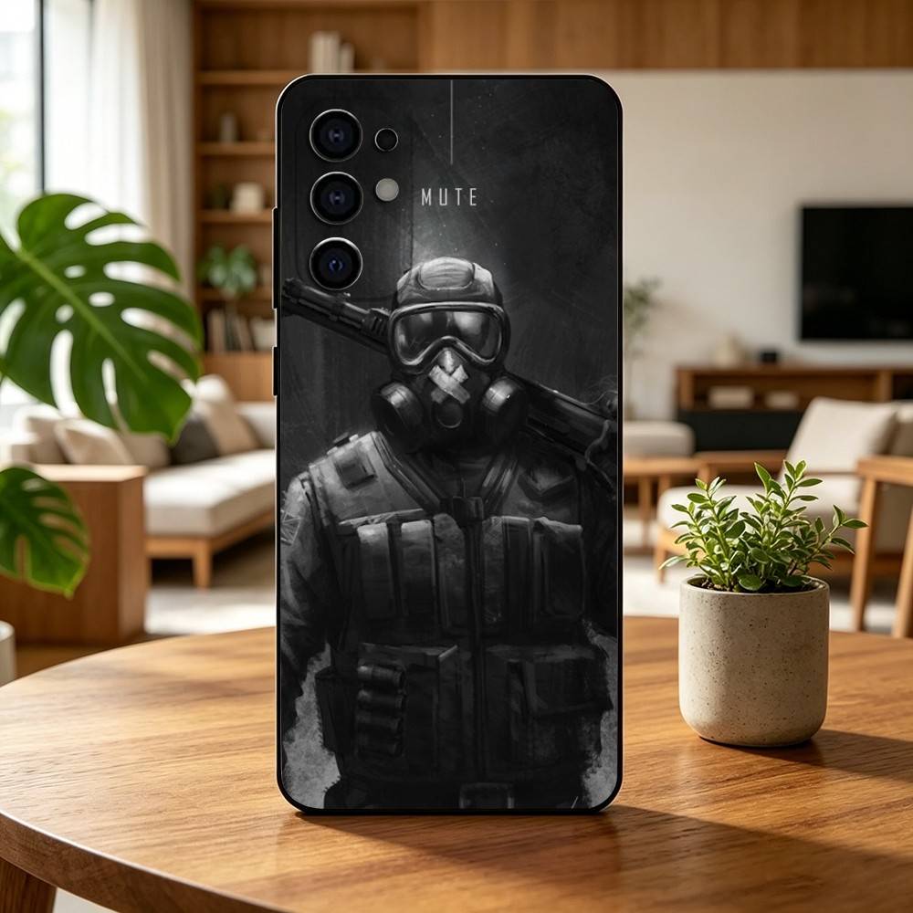 Für R-Rainbow S-Six S-Siege Handyhülle Für Samsung S25,S24,S21,S22,S23,S30,Ultra,S20,Plus,Fe,Weiche Silikon Schwarze Hülle